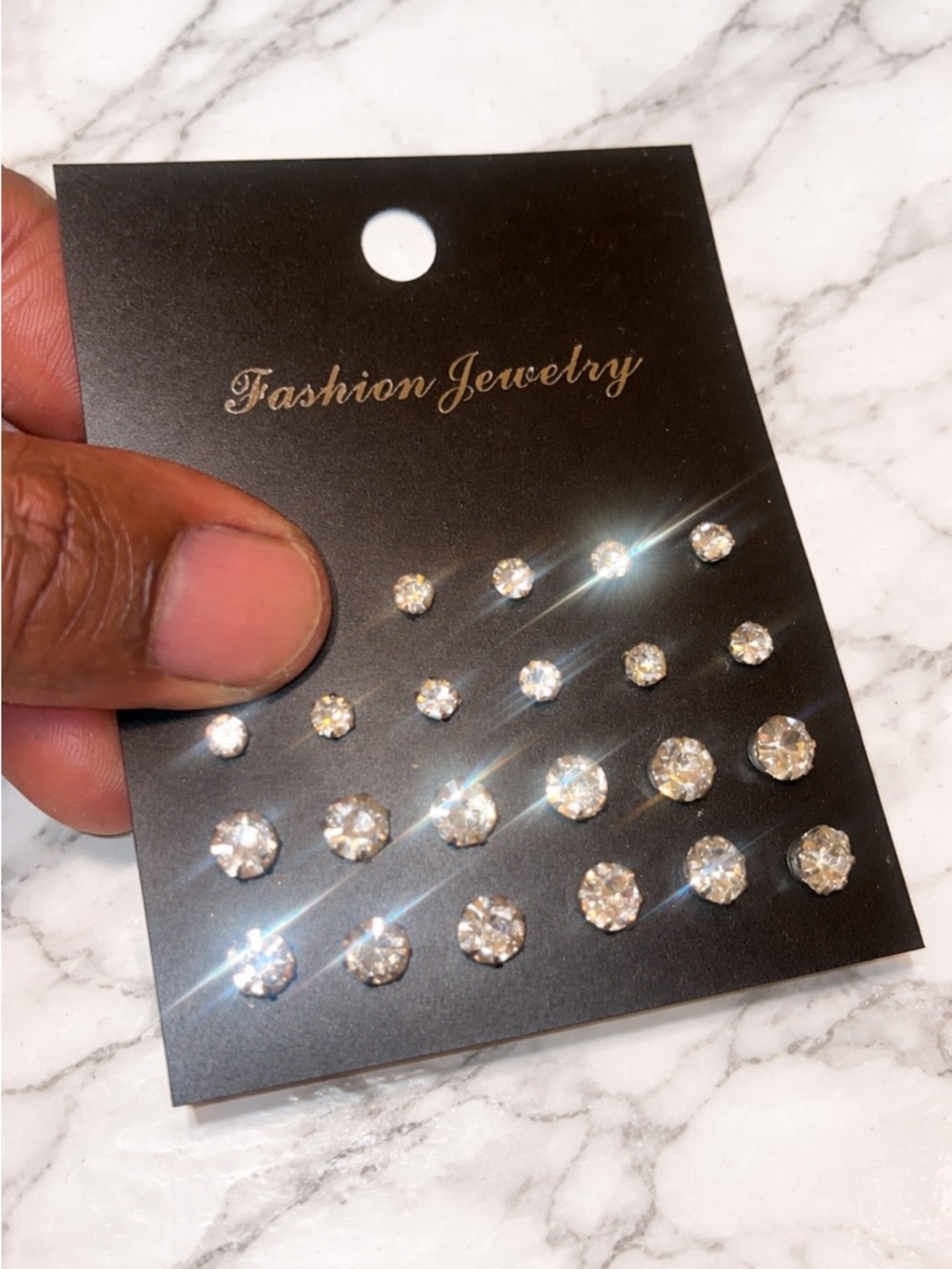 Fashion Jewelry Clear Crystal Stud Earring Set - Multi Pair Sparkle